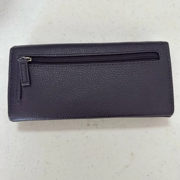 Purple Long Wallet Mundi Multi Pockets Compartments Card Slots NWT - Picture 2 of 6